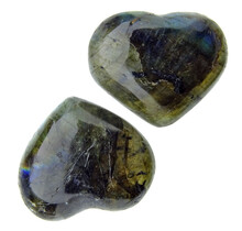 Beautiful labradorite hearts from Madagascar