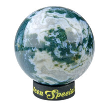 Green moss agate for balance, diameter 6,4 cm