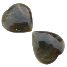 Maansteen hartjes, 2 stuks