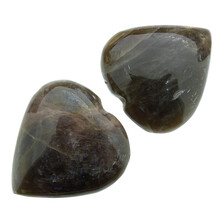 Maansteen hartjes, 2 stuks