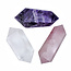 Golden triangle, amethyst, rose quartz and rock crystal