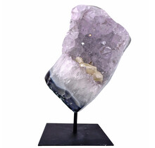 Amethyst on metal base, 24 cm and 3354 grams