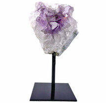 Amethyst on metal base, 15 cm and 645 grams