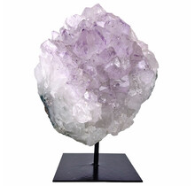 Amethyst on metal base, 19 cm and 3100 grams