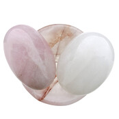 Schaaltje red healer met handstenen van rozenkwarts en bergkristal