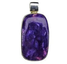 Beautiful purple mineral from Siberia, beautiful pendant in silver