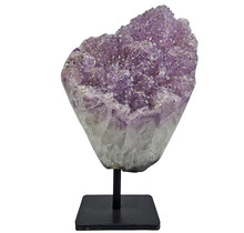 Amethyst on metal base, 16 cm and 1200 grams