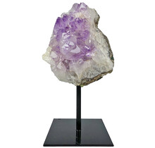 Amethyst on metal base, 16 cm and 600 grams