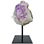 Amethyst on metal base, 16 cm and 600 grams