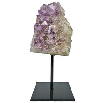 Amethyst on metal base, 15 cm and 500 grams