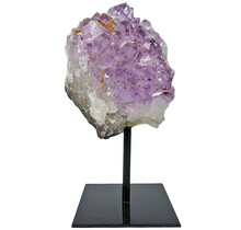 Amethyst on metal base, 16 cm and 700 grams