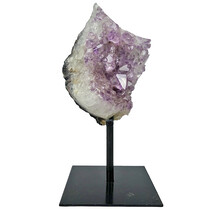 Amethyst on metal base, 16 cm and 435 grams