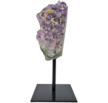 Amethyst on metal base, 17 cm and 570 grams