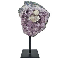 Amethyst on metal base, 14 cm and 400 grams