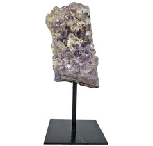 Amethyst on metal base, 17 cm and 620 grams