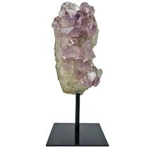 Amethyst on metal base, 18 cm and 885 grams