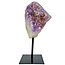 Amethyst on metal base, 18 cm and 550 grams