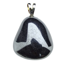 Hematite pendant with silver eye