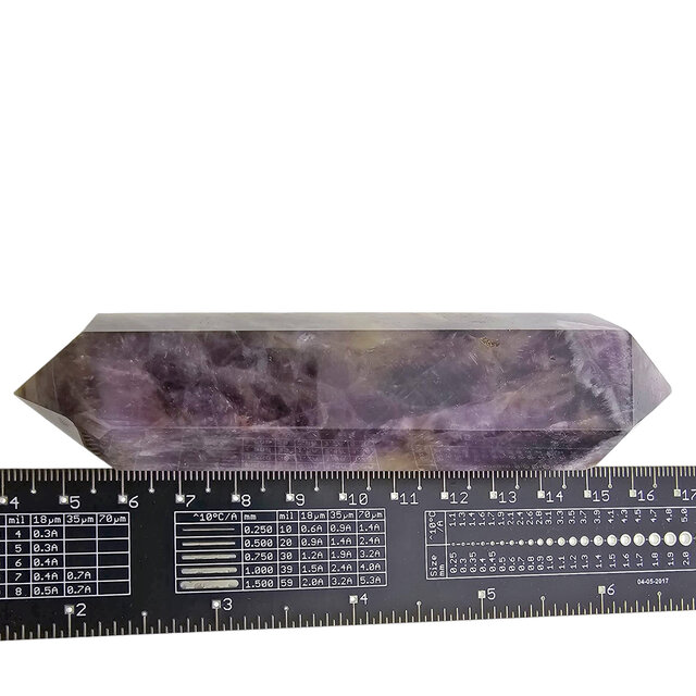 Dubbeleinder van  krachtige Chevron amethist 12 cm