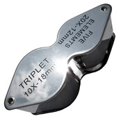 Double magnifying glass, 10x 18mm and 20x 12mm Double magnifying glass, 10x 18mm and 20x 12mm
