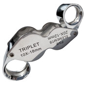 Double magnifying glass, 10x 18mm and 20x 12mm Double magnifying glass, 10x 18mm and 20x 12mm