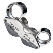 Double magnifying glass, 10x 18mm and 20x 12mm Double magnifying glass, 10x 18mm and 20x 12mm