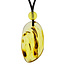 Beautiful pierced Baltic amber pendant with cord