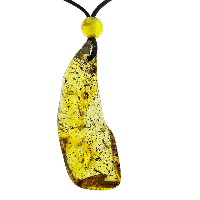 Beautiful pierced Baltic amber pendant with cord Beautiful pierced Baltic amber pendant with cord