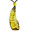 Beautiful pierced Baltic amber pendant with cord