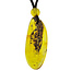 Beautiful pierced Baltic amber pendant with cord