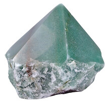 Mooie groene kwarts top polished point, 520 gram en 8 cm