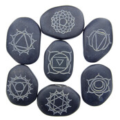 Hot Stone chakra set, 7 stenen Hot Stone chakra set, 7 stenen