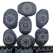 Hot Stone chakra set, 7 stenen Hot Stone chakra set, 7 stenen