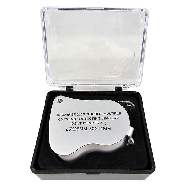 Krachtig dubbel vergrootglas met LED en UV
