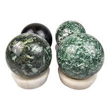 Gemstone sphere discount set with natural stone holders