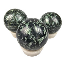 Gemstone sphere discount set with natural stone holders