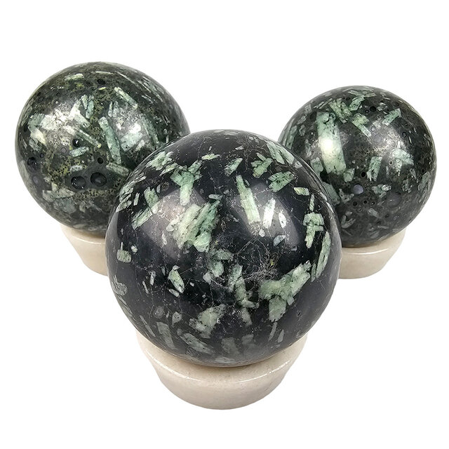 Gemstone sphere discount set with natural stone holders Gemstone sphere discount set with natural stone holders