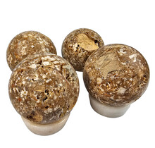 Gemstone sphere discount set with natural stone holders