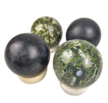 Gemstone sphere discount set with natural stone holders