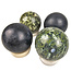 Gemstone sphere discount set with natural stone holders