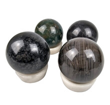 Gemstone sphere discount set with natural stone holders