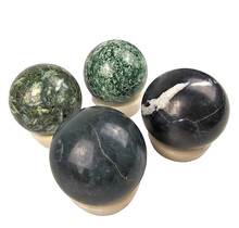 Gemstone sphere discount set with natural stone holders