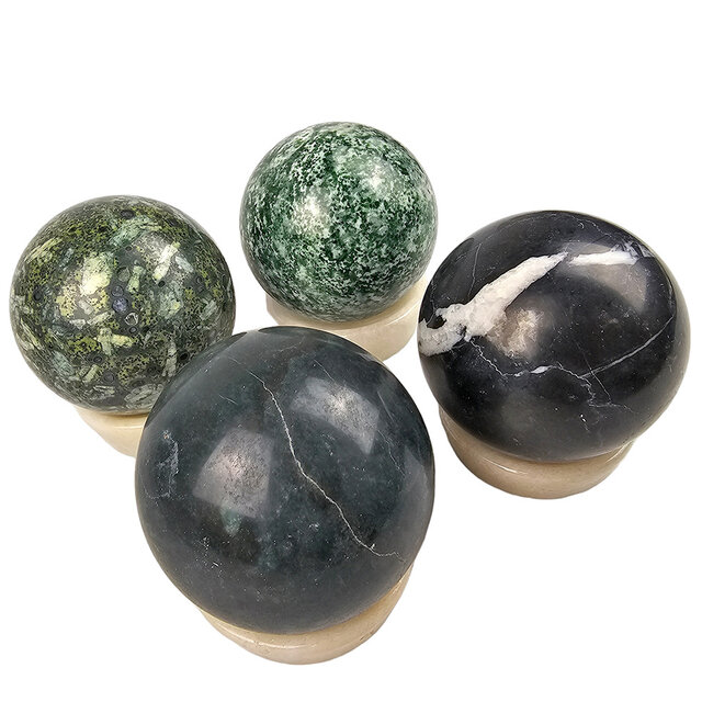 Gemstone sphere discount set with natural stone holders Gemstone sphere discount set with natural stone holders