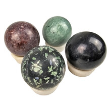 Gemstone sphere discount set with natural stone holders