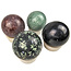 Gemstone sphere discount set with natural stone holders