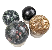 Gemstone sphere discount set with natural stone holders