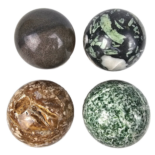 Gemstone sphere discount set with natural stone holders Gemstone sphere discount set with natural stone holders