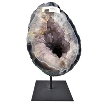 Amethyst with agate from Brazil on metal stand 3850 grams and 24 cm