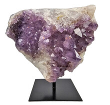 Amethyst on metal base, 15 cm and 1800 grams