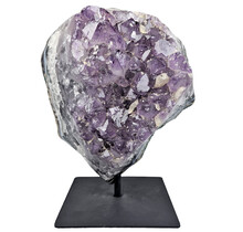 Amethyst on metal base, 27 cm and 7870 grams